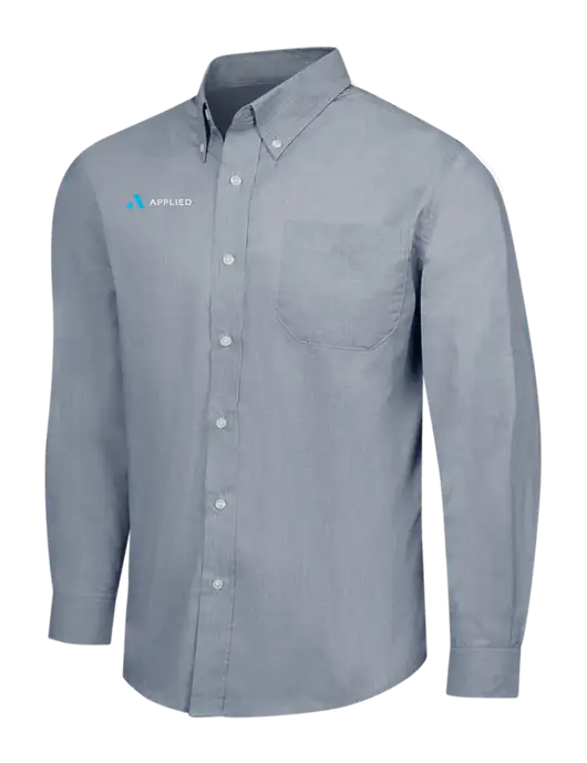Navy Frost Crosshatch Easy Care Shirt w/Applied Logo