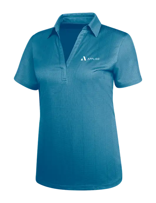 Carolina Blue Womens Performance Fine Jacquard Polo w/Applied Logo