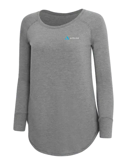 Womens Perfect Wide Collar Tunic Tri-Blend Grey Frost 4.5 oz T-Shirt w/Applied Logo