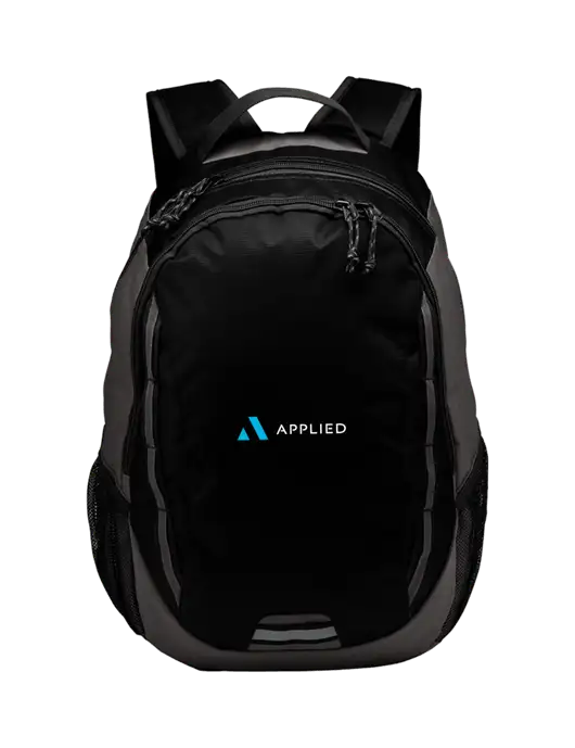 Ridge Black/Dark Charcoal Laptop Backpack w/Applied Logo