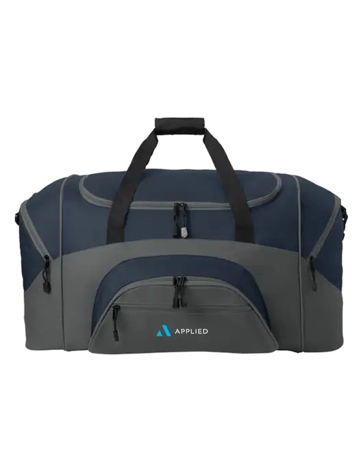 Standard Colorblock Navy/Dark Grey Sport Duffel w/Applied Logo