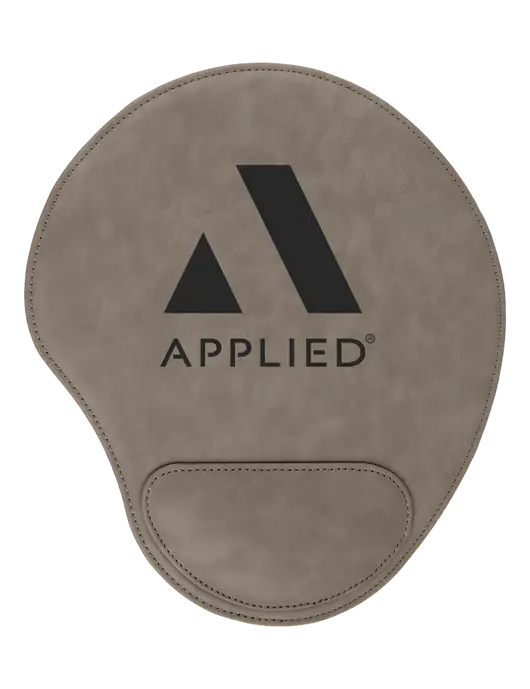 Gray Leatherette Mouse Pad w/Applied Logo
