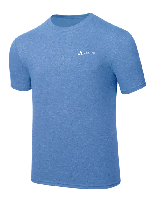 Simply Soft Carolina Blue Frost 4.5oz  Poly/Combed Ring Spun Cotton T-Shirt w/Applied Logo