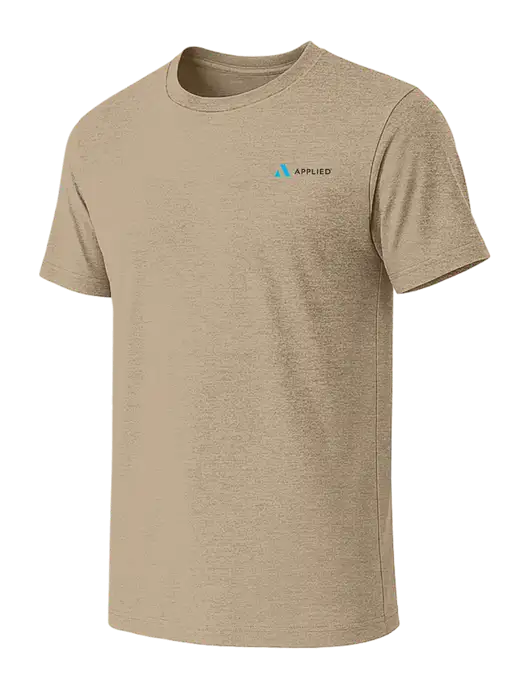 BELLA+CANVAS Heather Tan CVC Short Sleeve Tee w/Applied Logo