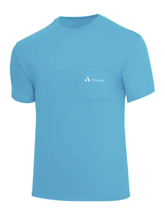 Core Blend Light Sapphire Blue Pocket T-Shirt w/Applied Logo