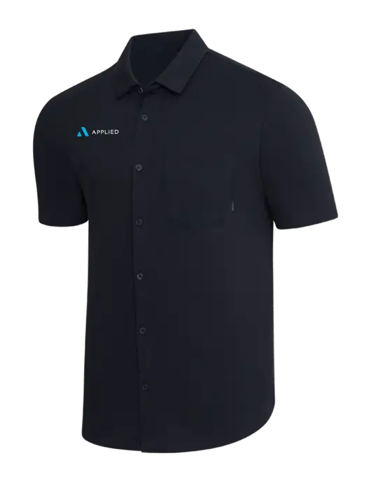 OGIO Black Extend Short Sleeve Button Up Shirt w/Applied Logo