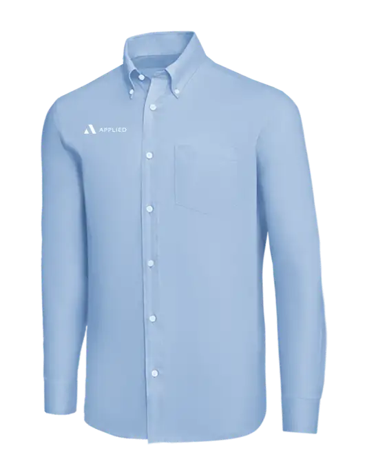Brooks Brothers Light Blue Wrinkle-Free Stretch Nailhead Shirt w/Applied Logo