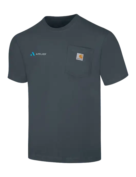 Carhartt Workwear Dark Slate Blue Pocket Short Sleeve T-Shirt w/Applied Logo