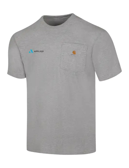 Carhartt Workwear Light Grey Heather Pocket Short Sleeve T-Shirt w/Applied Logo
