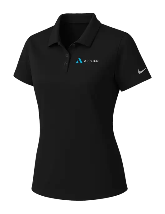 Nike Womens Black Dry Essential Solid Polo w/Applied Logo
