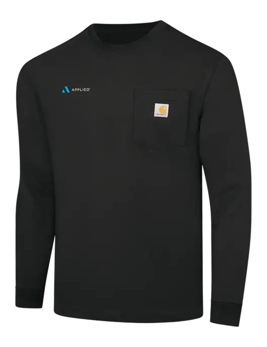 Carhartt Black Workwear Pocket Long Sleeve T-Shirt w/Applied Logo
