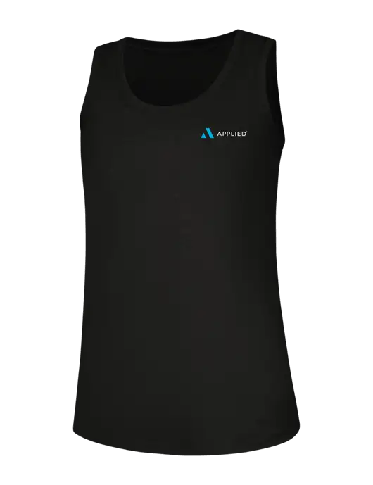 Womens Black Perfect Tri Racerback Tank w/Applied Logo