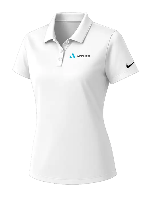 Nike Womens White Dry Essential Solid Polo w/Applied Logo