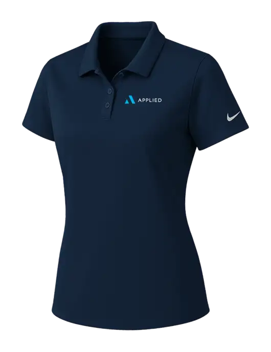 Nike Womens Navy Dry Essential Solid Polo w/Applied Logo