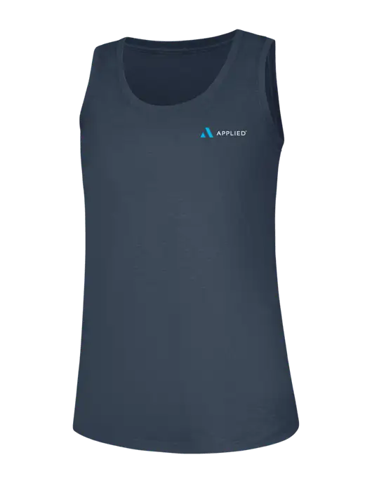 Womens Navy Frost Perfect Tri Racerback Tank w/Applied Logo