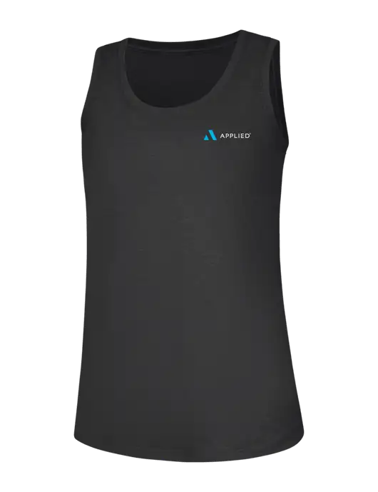 Womens Black Frost Perfect Tri Racerback Tank w/Applied Logo