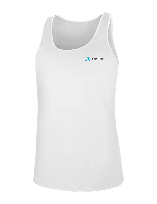 Womens White PosiCharge Competitor Racerback Tank w/Applied Logo