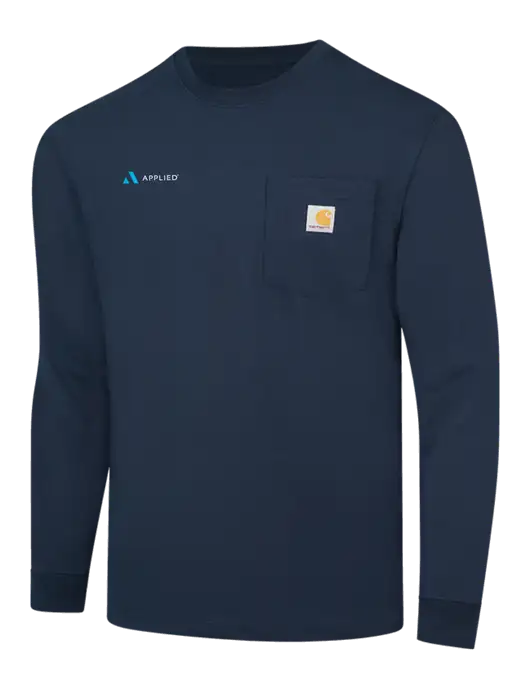 Carhartt Navy Workwear Pocket Long Sleeve T-Shirt w/Applied Logo