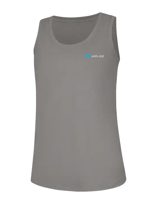 Womens Light Grey Frost Perfect Tri Racerback Tank w/Applied Logo