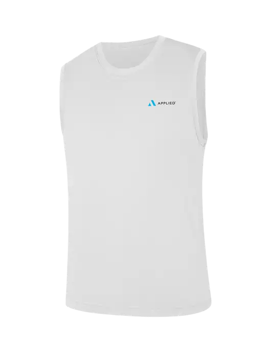 Sleeveless White PosiCharge Competitor Tee w/Applied Logo