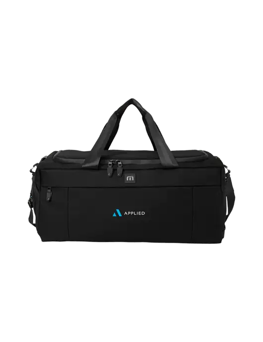 TravisMathew Black Duration Duffel w/Applied Logo