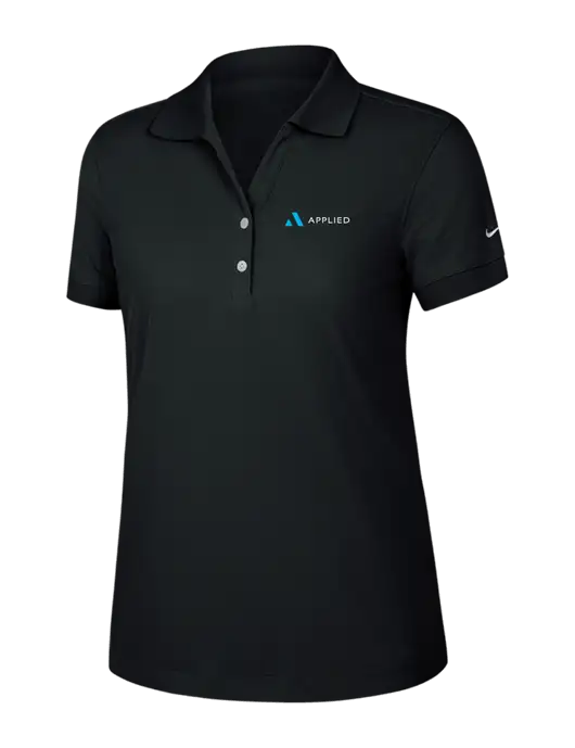 Nike Womens Dri-FIT Classic Black Polo w/Applied Logo
