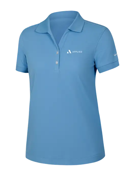 Nike Womens Dri-FIT Classic Light Blue Polo w/Applied Logo