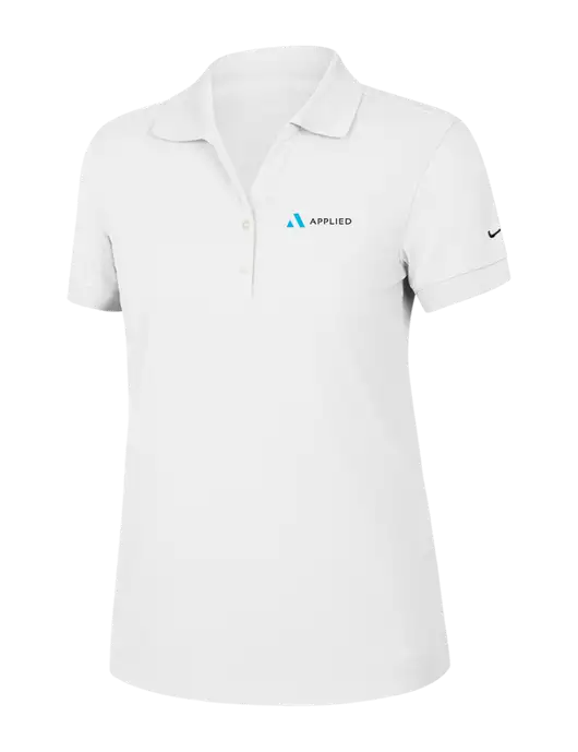 Nike Womens Dri-FIT Classic White Polo w/Applied Logo