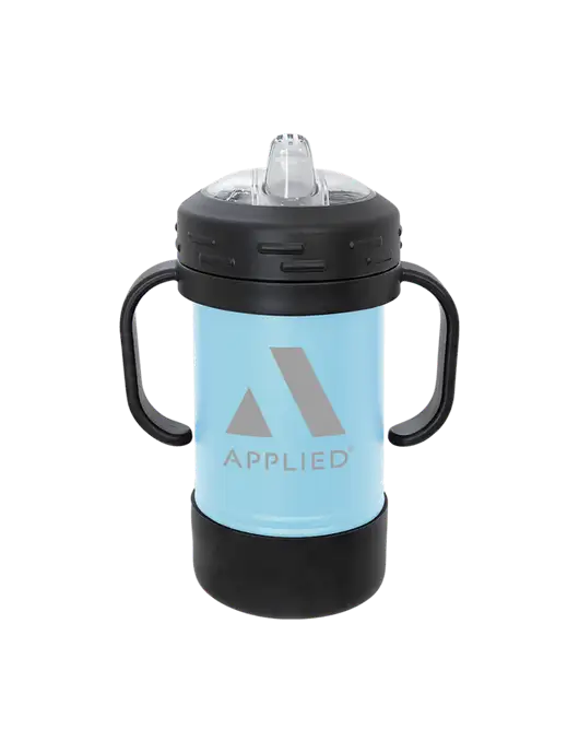Polar Camel 10 oz Powder Coated Light Blue Sippy Cup w/Applied Logo
