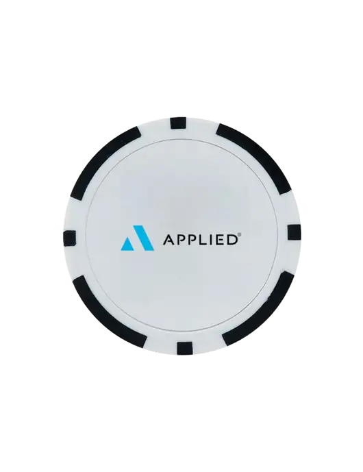 Black Poker Chip Ball Marker w/Applied Logo