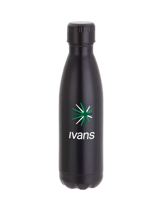 City Go Matte Black 17 oz Insulated Bottle w/IVANS Logo