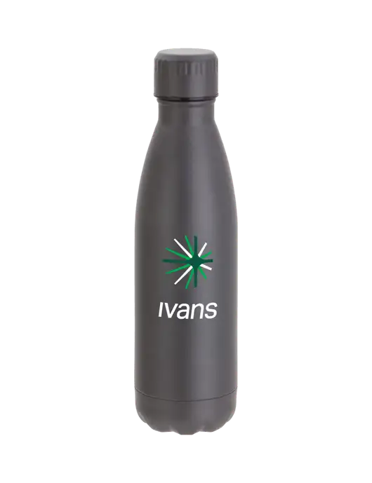 City Go Matte Charcoal 17 oz Insulated Bottle w/IVANS Logo
