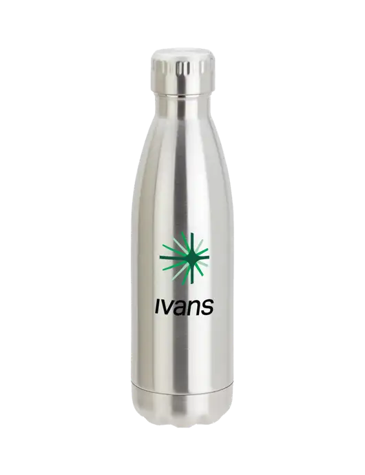 City Go Silver 17 oz Insulated Bottle w/IVANS Logo