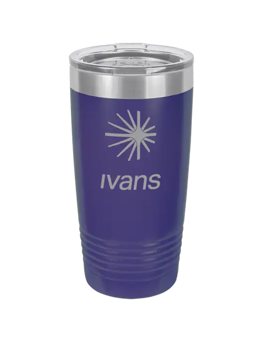 Polar Camel 20 oz Powder Coated Purple Vacuum Insulated Tumbler w/IVANS Logo