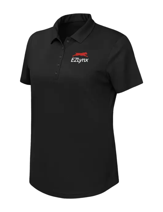Callaway Womens Birdseye Black Polo w/EZLynx Logo