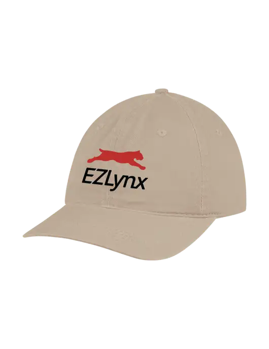 Garment Washed Unstructured Twill Tan Cap w/EZLynx Logo