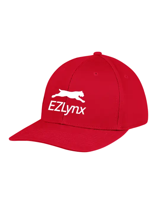 Premium Modern Structured Twill Red Snapback Cap w/EZLynx Logo