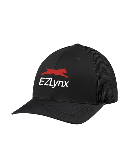 Richardson Adjustable Snapback Original 112 Trucker Cap Black w/Black Mesh w/EZLynx Logo