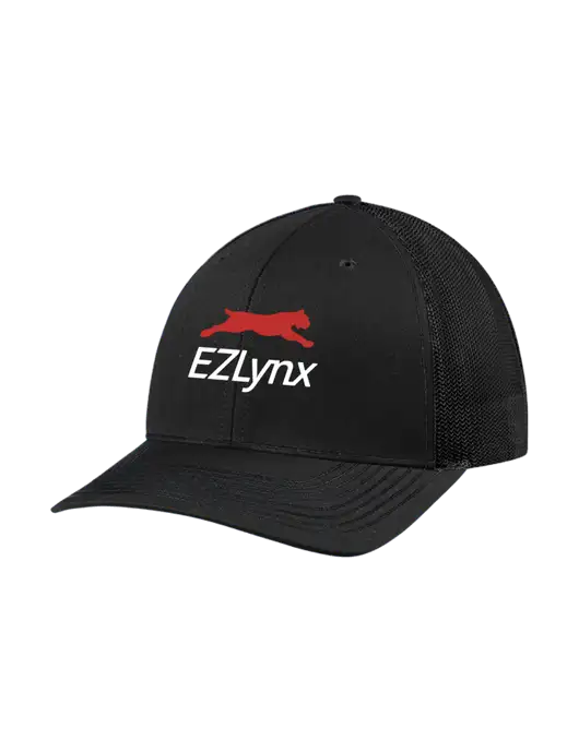 Richardson Adjustable Snapback Original 112 Trucker Cap Black w/Black Mesh w/EZLynx Logo