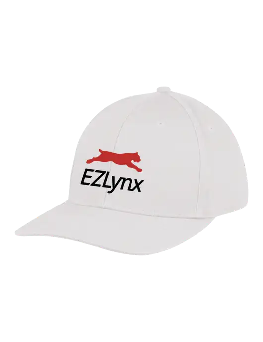 Premium Modern Structured Twill White Snapback Cap w/EZLynx Logo