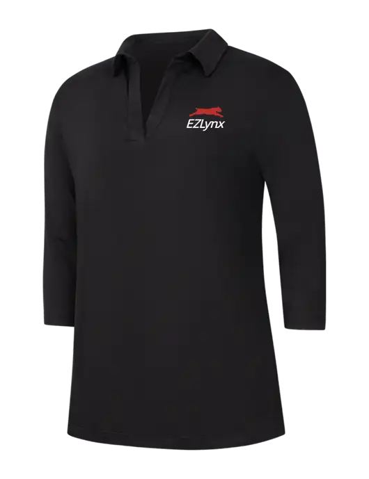 Womens Black Luxe Knit Tunic w/EZLynx Logo