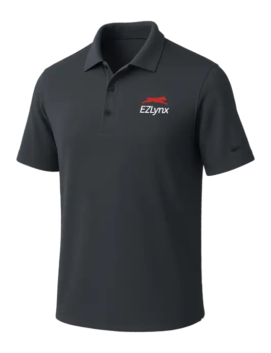 NIKE Dark Grey Dri-Fit Micro Pique Polo w/EZLynx Logo