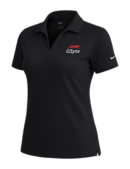 NIKE Black Womens Dri-Fit Micro Pique Polo w/EZLynx Logo