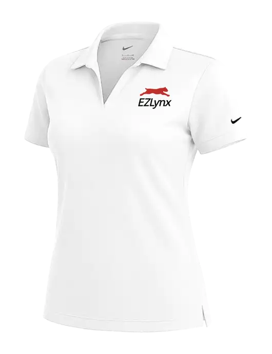 NIKE White Womens Dri-Fit Micro Pique Polo w/EZLynx Logo
