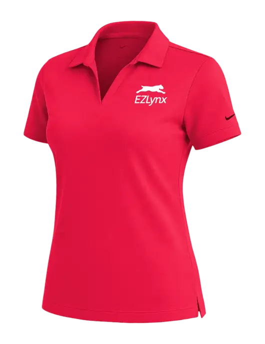 NIKE Red Womens Dri-Fit Micro Pique Polo w/EZLynx Logo