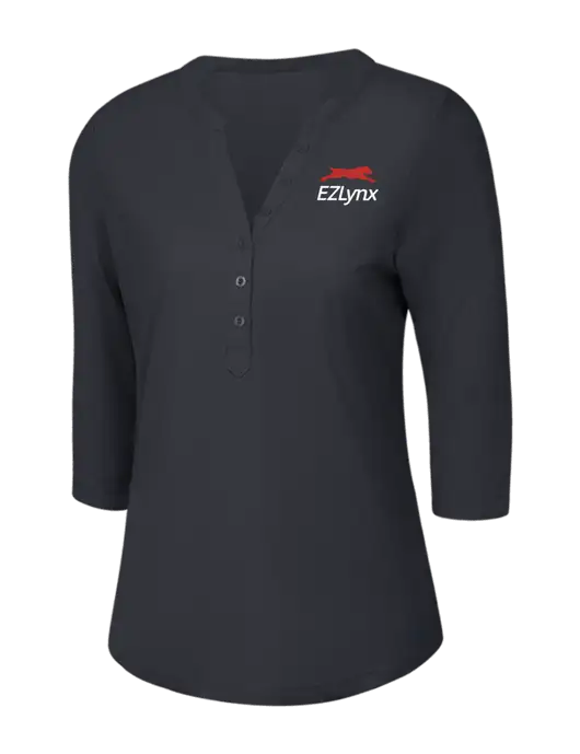 OGIO Charcoal Grey Jewel Henley w/EZLynx Logo