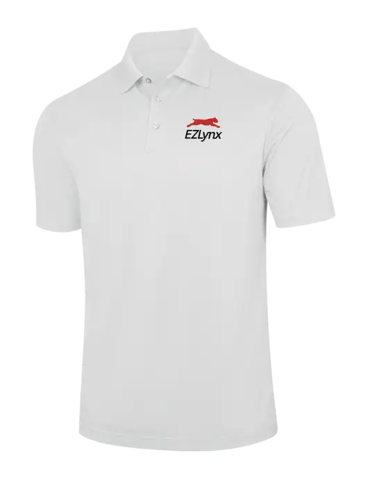 White Performance Fine Jacquard Polo w/EZLynx Logo