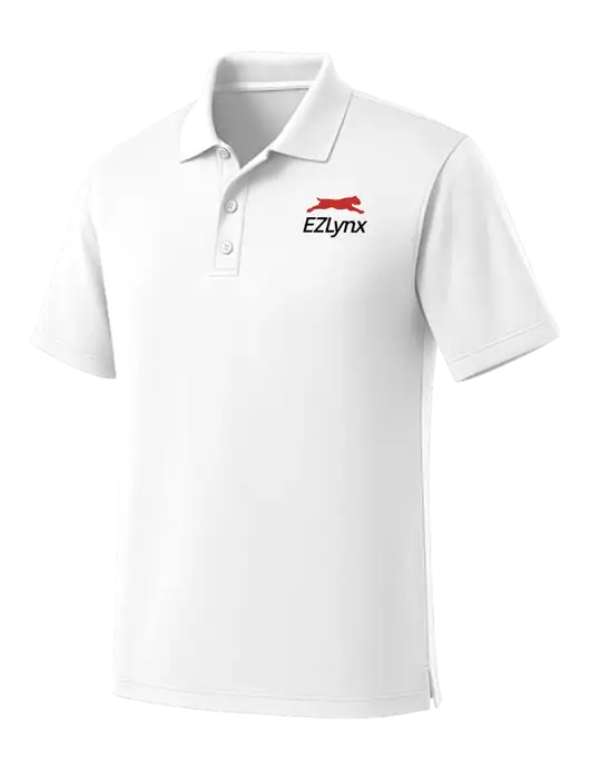 White Dry Zone UV Micro Mesh Polo w/EZLynx Logo