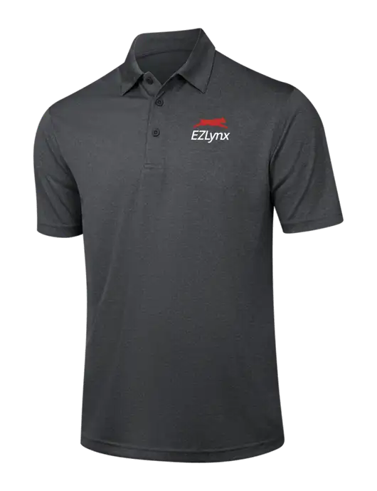 Dark Grey Heather Contender Polo w/EZLynx Logo