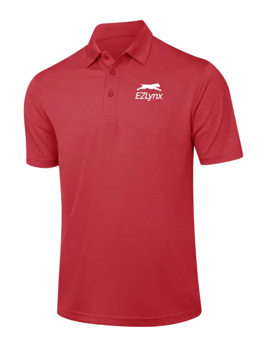 Red Heather Contender Polo w/EZLynx Logo